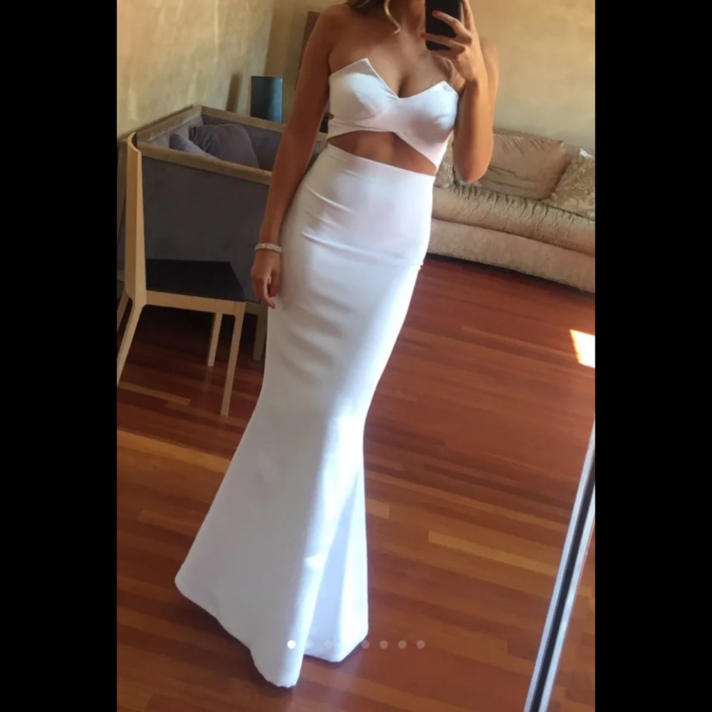 White long cutout dress Sz Small